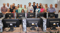 Recorrido del Dr. Florentino Pérez Pérez por nuestras instalaciones con las y los docentes que participan en diversos cursos, talleres y diplomados.